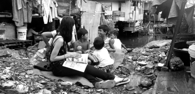 Une session du programme Ang Galing dans le quartier de Tulay à Manille